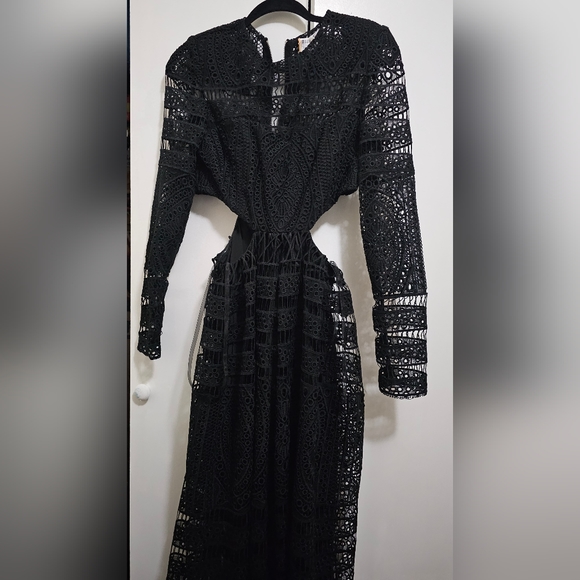 ASILIO, EXCELLENT black midi dress by SZ 6 - Picture 6 of 14